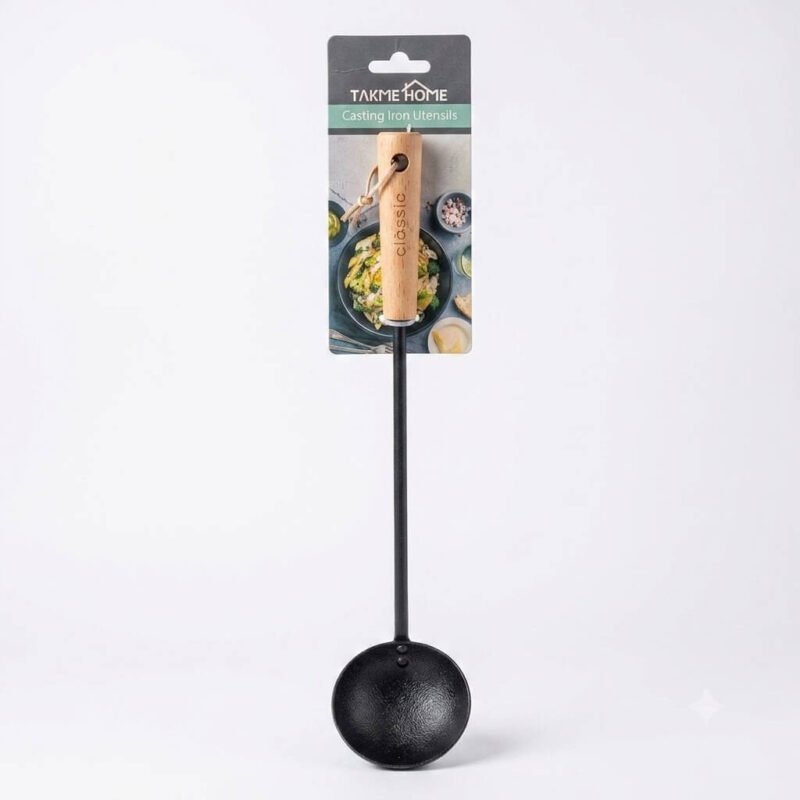 TK Cast Iron Kitchen Utensils with Wooden Handle
