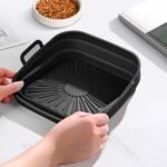 TK Collapsible Square Silicone Air Fryer Basket Liner