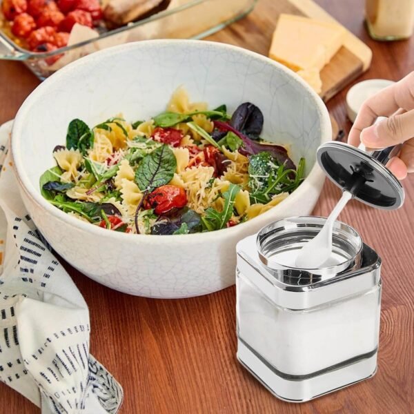 Multi-Purpose Glass Condiment Jar with Spoon