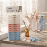 Pastel Clothes Pegs Set of 12 Durable Plastic Laundry Clips