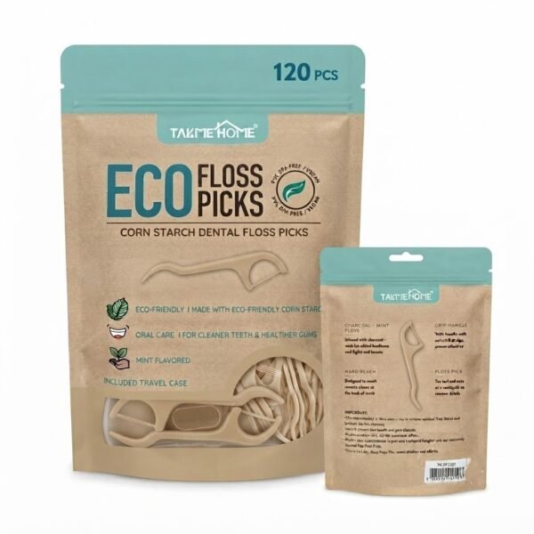 TK Eco Floss Picks 120 Pack BPA Free Vegan Friendly Mint Flavour