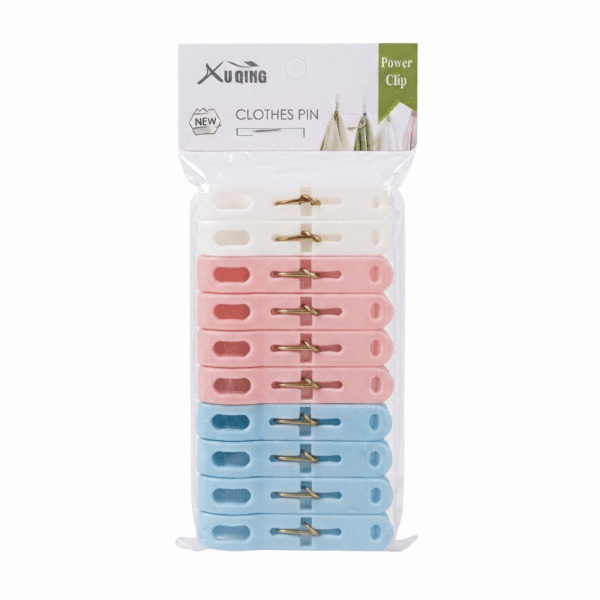 Pastel Clothes Pegs Set of 12 Durable Plastic Laundry Clips