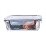 TK Rectangular Oven Glass Storage Container with Clip Lid - Airtight, BPA Free