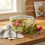 TK Round Oven Glass Storage Container with Clip Lid - Airtight, BPA Free