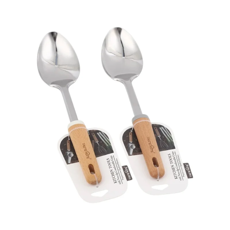 TK Kitchen Utensil Set – Wooden Handle Stainless Steel Tools