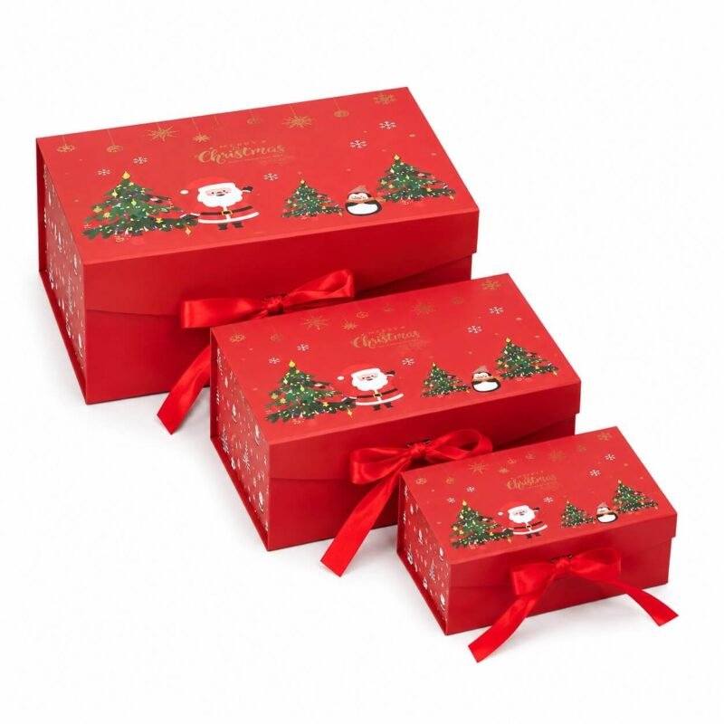 TK Christmas Gift Box with Ribbon – Small, Medium & Large