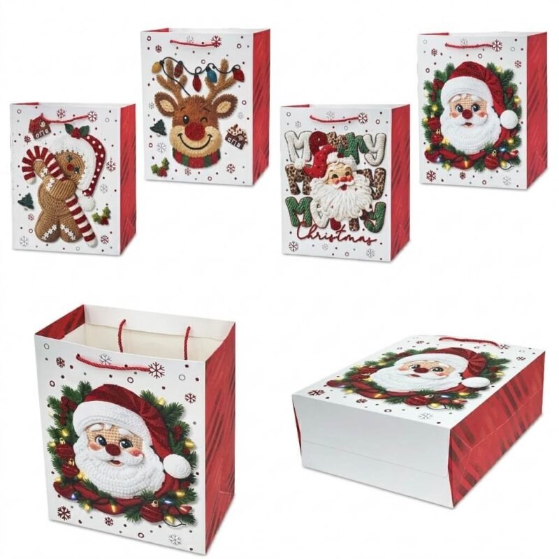 TK Festive Gift Bag – Santa, Reindeer & Gingerbread