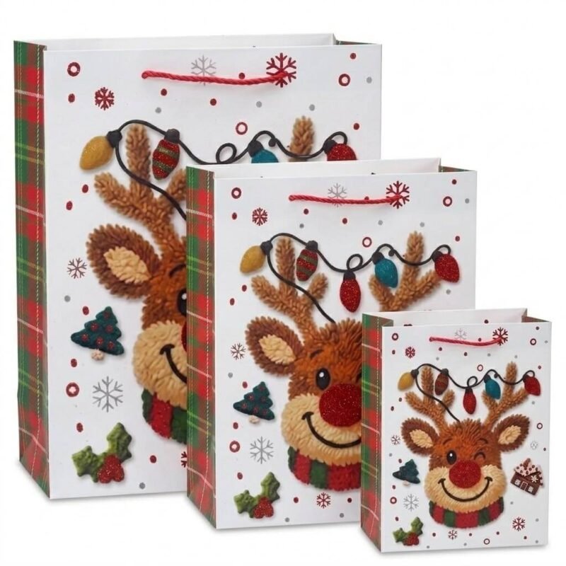 TK Festive Gift Bag – Santa, Reindeer & Gingerbread