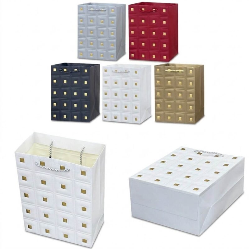 TK Quilted Gift Bag with Gold Studs