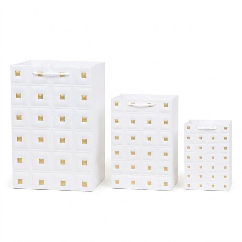 TK Quilted Gift Bag with Gold Studs