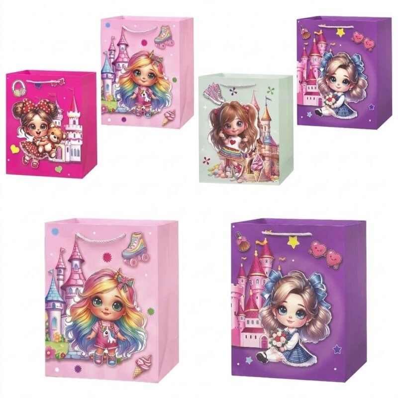 TK Kids Gift Bag – Princess & Castle Designs with Rope Handles