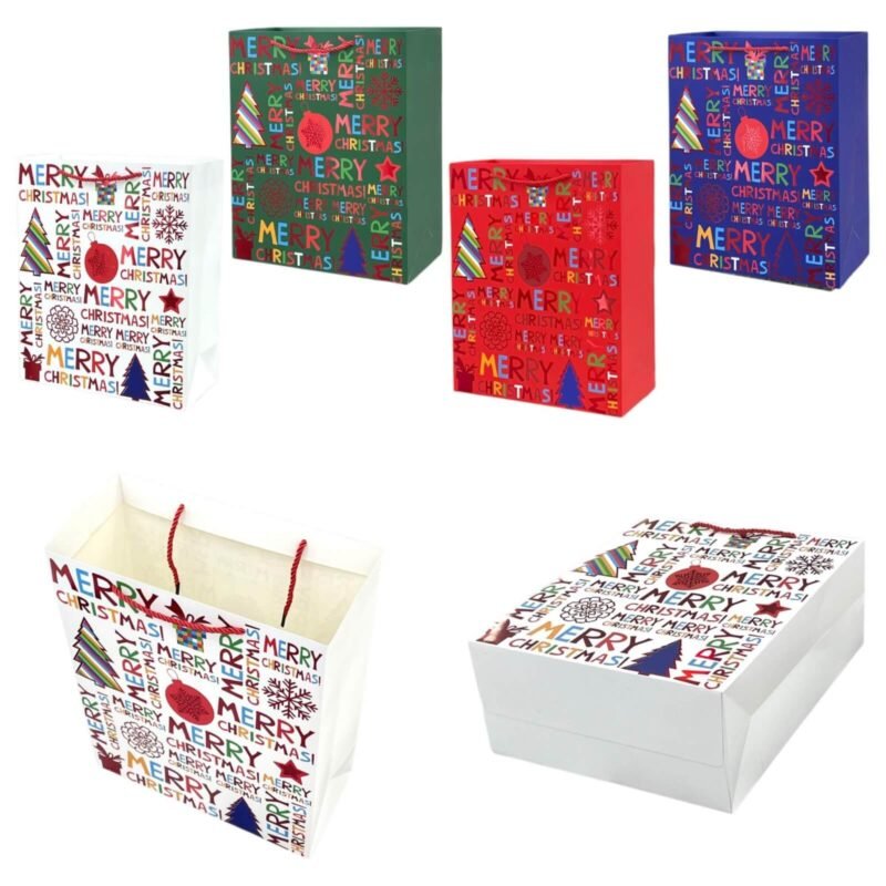 TK Merry Christmas Gift Bag – Colorful Christmas Present Designs