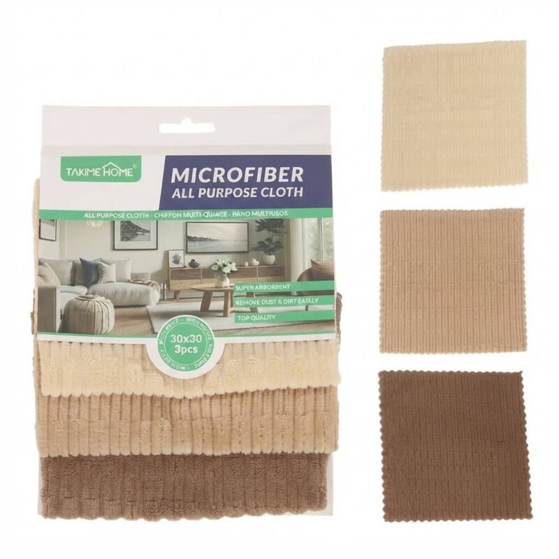 TK Microfiber All-Purpose Cleaning Cloth – 30 × 30 cm, Pack of 3