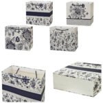 TK Navy Floral Gift Bag – Elegant Botanical Design