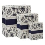 TK Navy Floral Gift Bag – Elegant Botanical Design