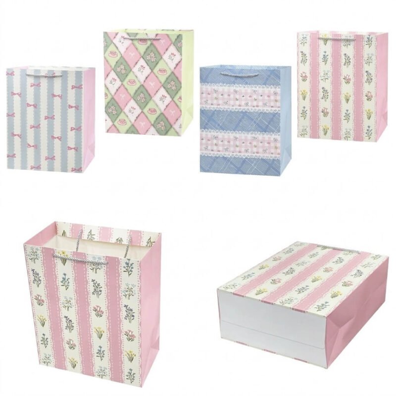 TK Pastel Floral Gift Bag with Rope Handles