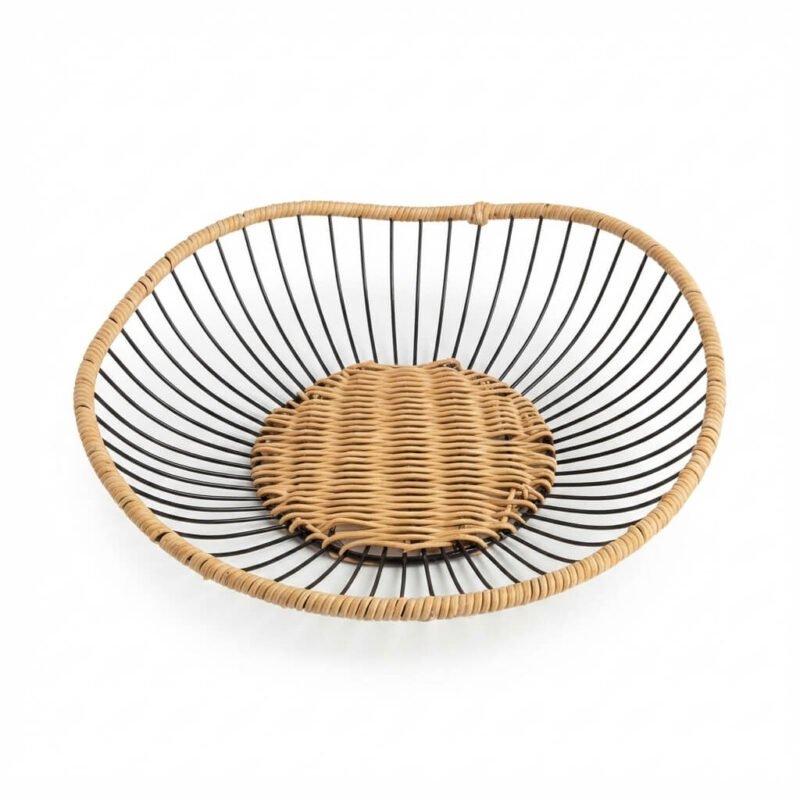 TK Round Fruit Basket – Wire & Plastic Rope Design
