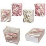 TK Satin Floral Gift Bag – 3D Rose & Butterfly Design
