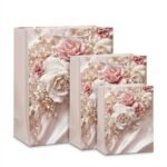 TK Satin Floral Gift Bag – 3D Rose & Butterfly Design