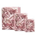 TK Satin Floral Gift Bag – 3D Rose & Butterfly Design