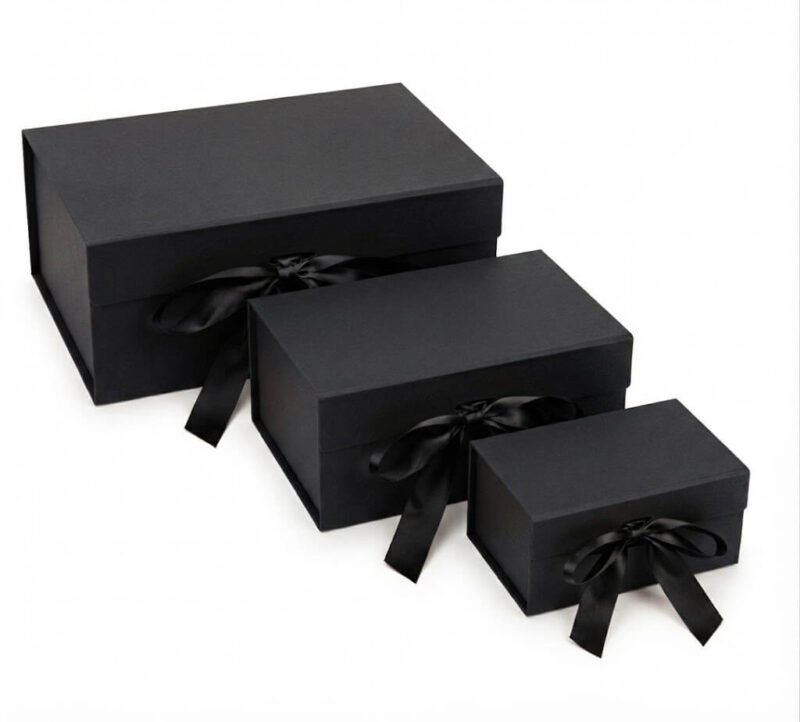 TK Solid Color Gift Box with Ribbon – Large, Medium & Small