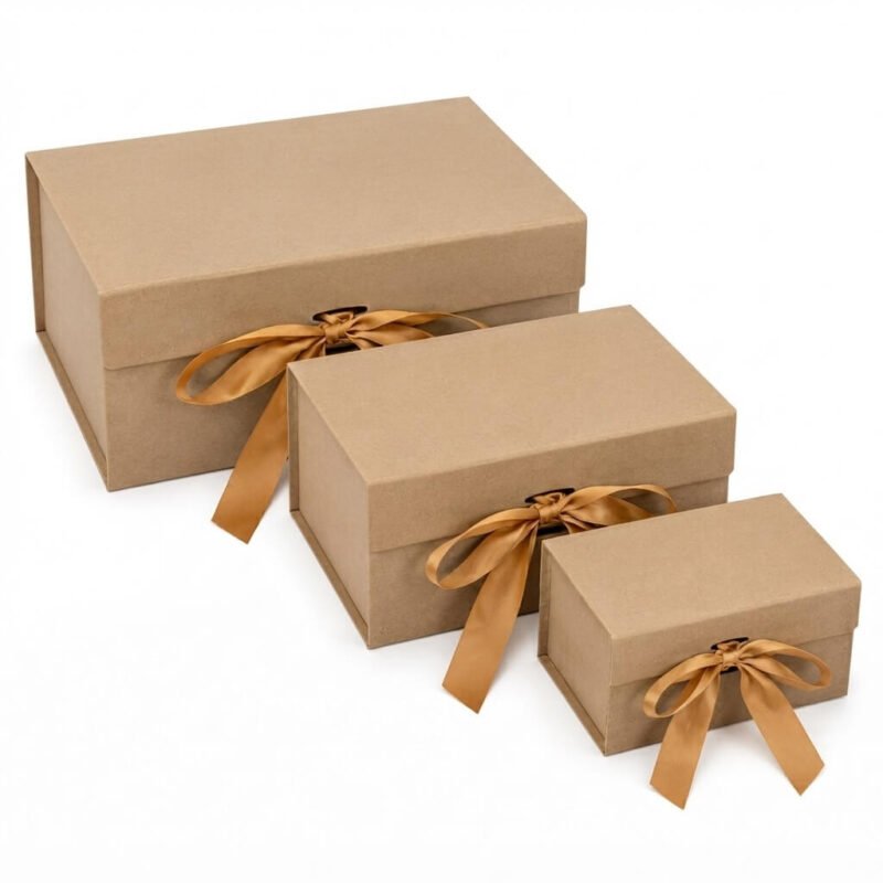 TK Solid Color Gift Box with Ribbon – Large, Medium & Small