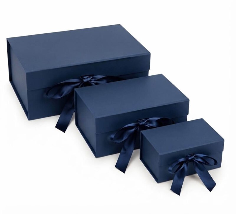 TK Solid Color Gift Box with Ribbon – Large, Medium & Small
