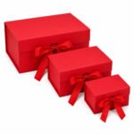 TK Solid Color Gift Box with Ribbon – Large, Medium & Small