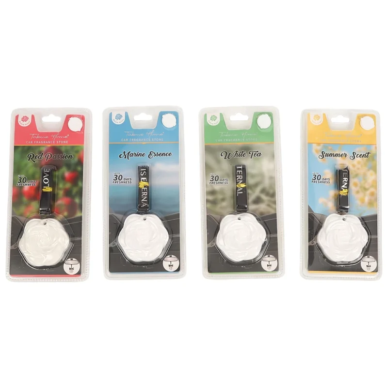 TK Car Fragrance Stone – Flower Shape with Hanging Strap