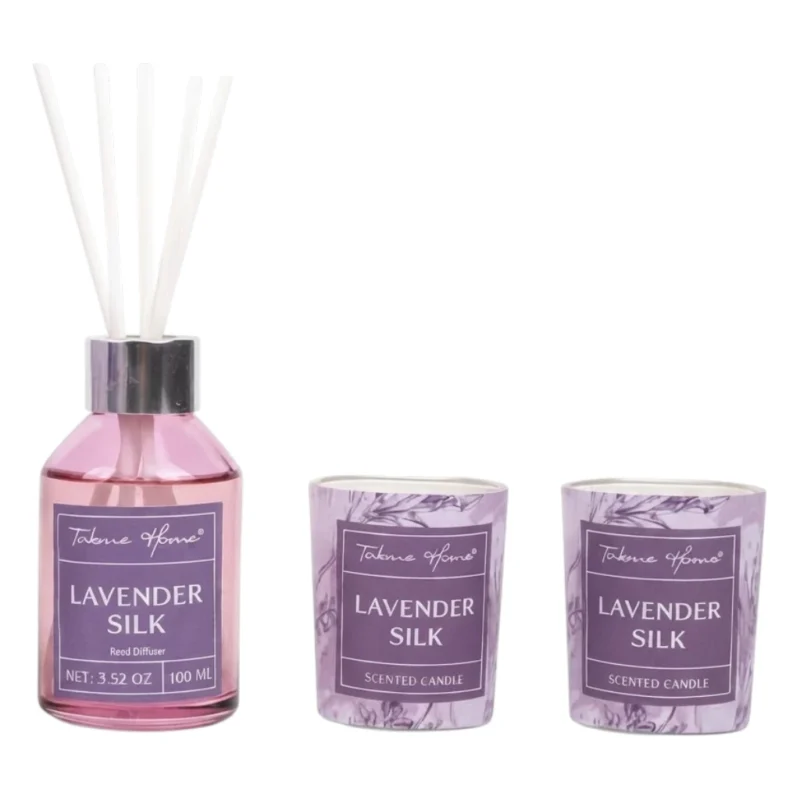TK Reed Diffuser & Candle Set – 100 ml Diffuser with 2 Scented Candles