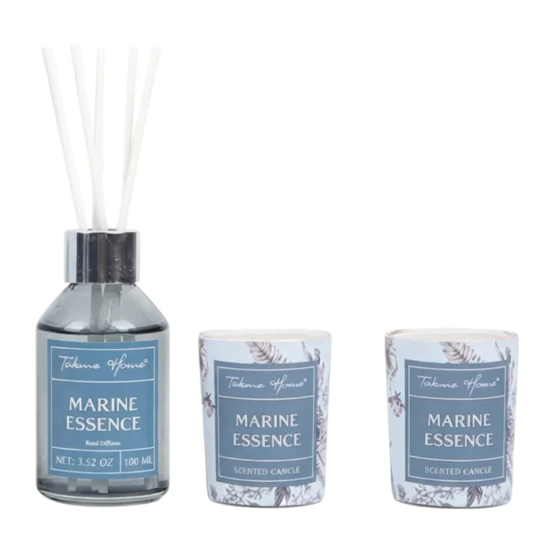 TK Reed Diffuser & Candle Set – 100 ml Diffuser with 2 Scented Candles