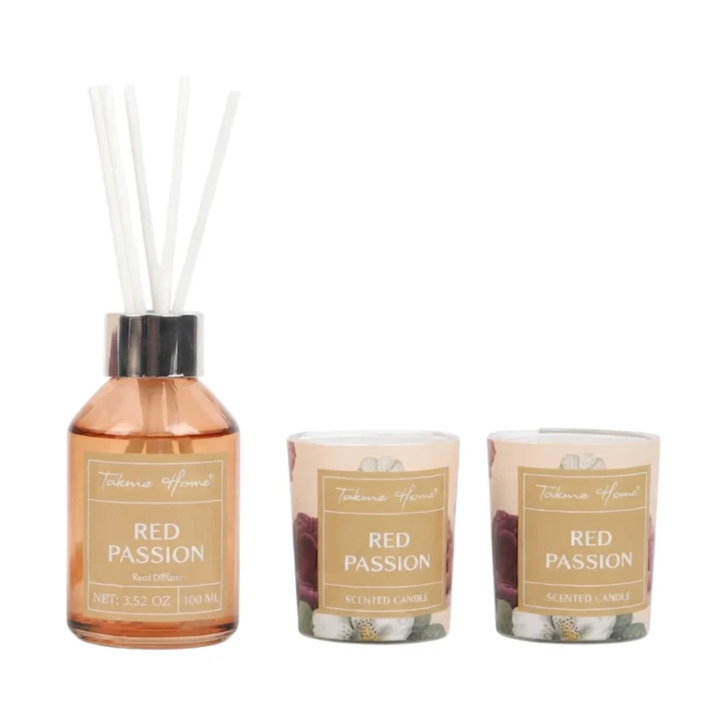 TK Reed Diffuser & Candle Set – 100 ml Diffuser with 2 Scented Candles