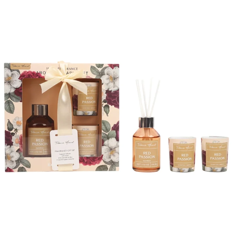 TK Reed Diffuser & Candle Set – 100 ml Diffuser with 2 Scented Candles