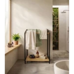 TK Bamboo Bathroom Towel Rack with Storage Shelf – 51 × 31 × 85 cm