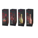 TK Black Wine Bottle Gift Bag – Wine Bottle & Glass Print