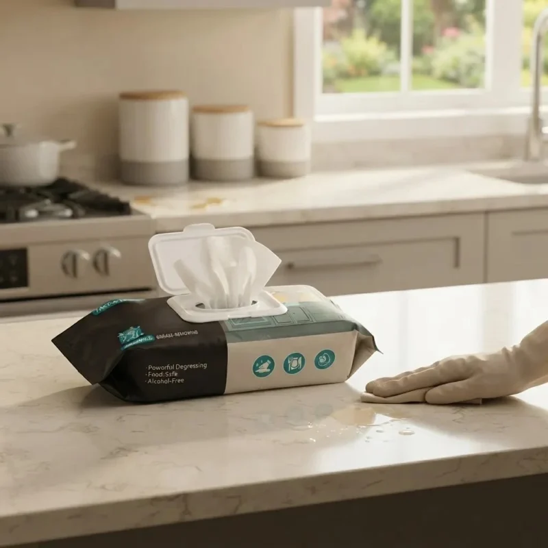 TK Kitchen Cleaning Wipes – Lemon Essence, 80 Sheets