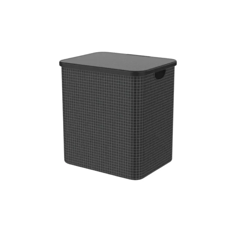 TK Fabric Laundry Basket with Flip-Top Lid – Rectangular