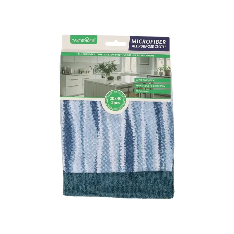 TK Blue Design Microfiber Cleaning Cloths – 30×40cm Set of 2