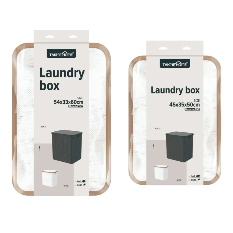 TK Fabric Laundry Basket with Flip-Top Lid – Rectangular