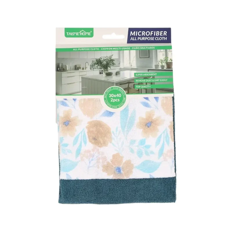 TK Blue Design Microfiber Cleaning Cloths – 30×40cm Set of 2