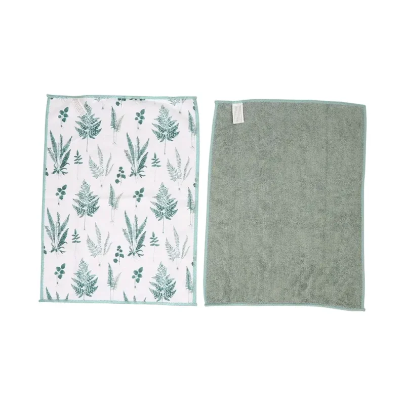 tk_teal_fern_print_microfiber_cleaning_cloths_30x40cm.webp