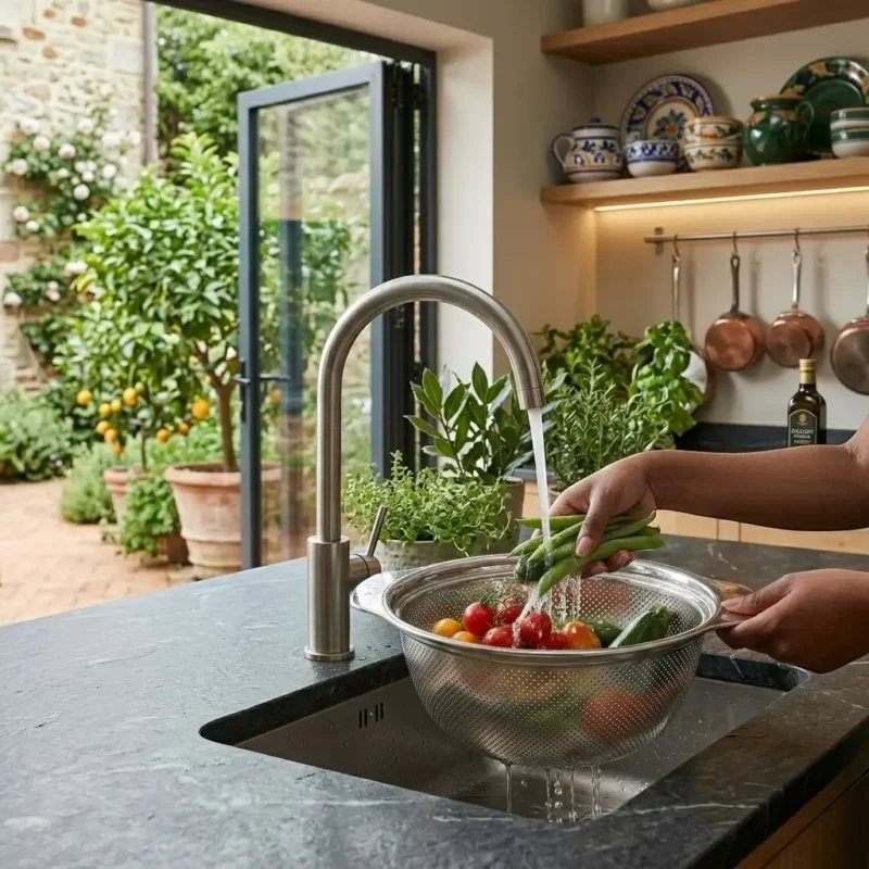 TK Stainless Steel Colander, Drain Basket with Handles